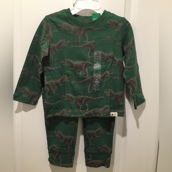 Baby Gap Organic Cotton Dinasaur Print Matching Set. - Picture 1 of 7